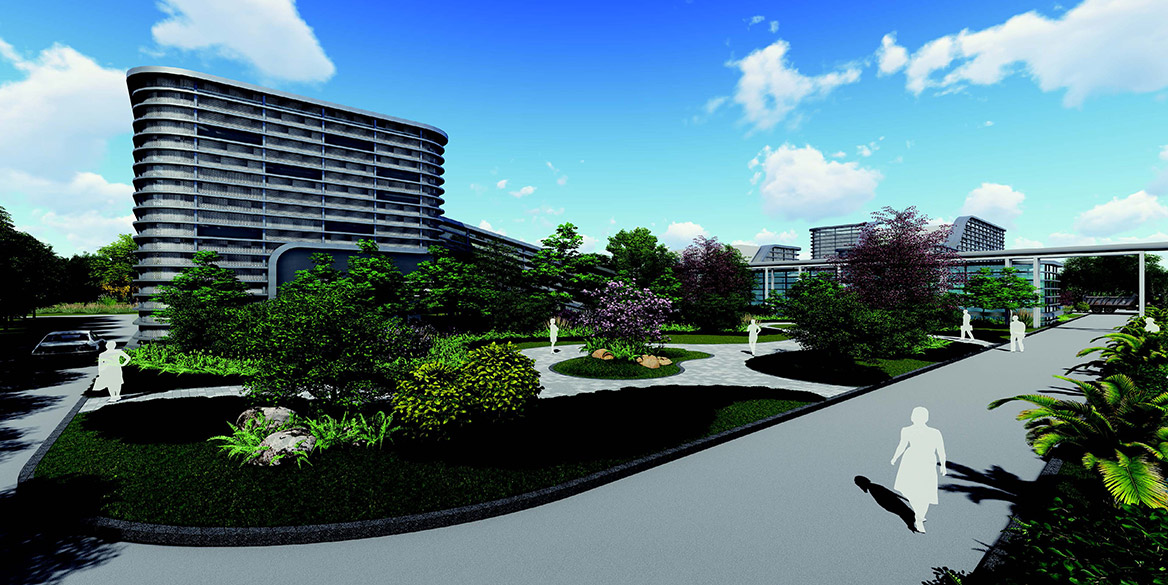 環保公司廠區園林景觀設計效果圖1