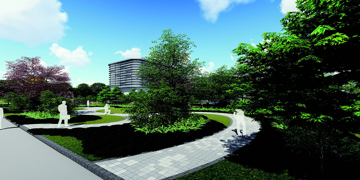 環保公司廠區園林景觀設計效果圖3